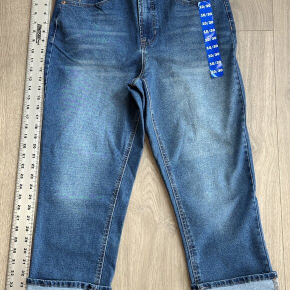 Frye Jeans Womens 10/30 Blue High Rise Crop Cuff Ankle Denim Stretch Whisker NWT - Picture 3 of 5